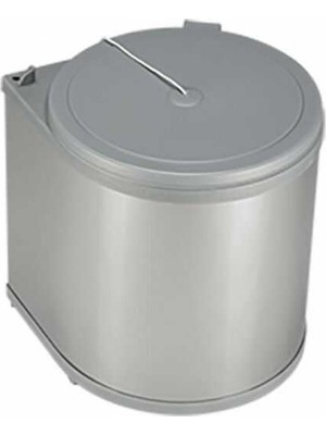 Elovias Pelikan Gri Paslanmaz Ip Bağlantılı 11 Litre Çöp Kovası Modül 40CM (12100)