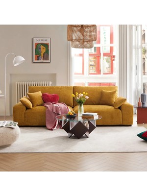 SCY Lacuna 4 Kişilik Modern Salon Dörtlü Koltuğu Özel Tasarım Dekoratif Oturma Odası Kanepesi