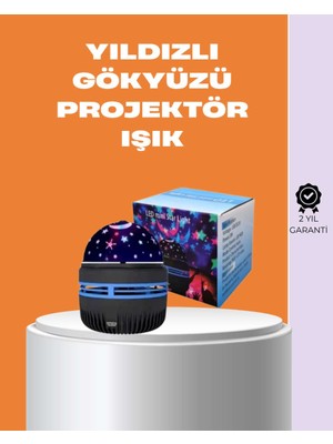 Galaxy Projektör – 360° Dönebilen Gece Lambası, Dekoratif Ambiyans Işığı