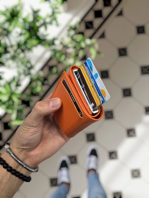 Visso Leather Visso 684 Hakiki Deri Kağıt Para Bölmeli Mekanizmalı Kartlık Cüzdan Çanta Kişiye Özel Ürün