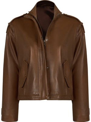 Derimod Vera Kadın Kahverengi Oversize Deri Ceket 26WGE57214V