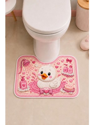 Liriya Dijital Kaymaz Yıkanabilir Klozet Önü Paspas Modern Banyo Paspası Banyo Halısı Banyo Dekor (40X60)