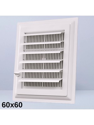 Bautech 60X60 cm Ayarlanabilir Plastik Havalandırma Menfezi - Açılır Kapanır Hareketli Kanatlı Banyo Mutfak Menfezi