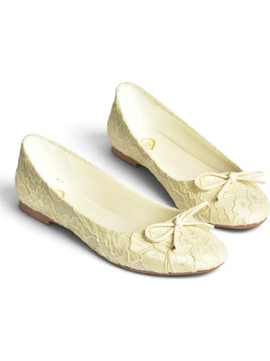 Fox Shoes Z726243404 Bej Kumaş Kadın Babet