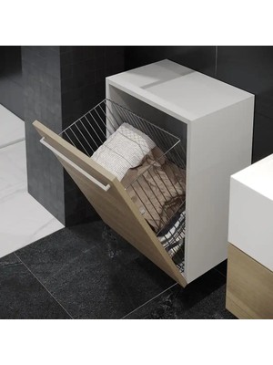 Elovias Starax Kapağa Monte Çamaşır Sepeti Krom Modül 40cm (S-8013-C)