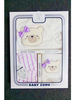 Tr Myzi Store Yeni Sezon Kutulu Ayıcıklı 5li Hastane Çıkış Seti Kız Bebek Yenidoğan Kıyaf