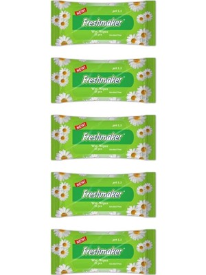 Tr Freshmaker Islak Cep Mendil - Alkolsüz ve Ph Dengelenmiş - Çiçeksi Kokular - 15 Adetlik 5 Pak