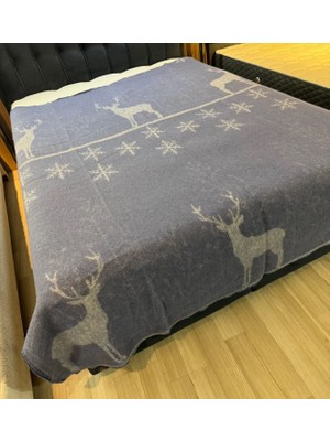 Özyün % 100 Merinos Kuzu Yünü,çift Kişilik Battaniye,özel Üretim Yılbaşı Temalı Hediyelik,çok Yumuşak ,estetik Dekoratif,wool Blanket,wery Soft!