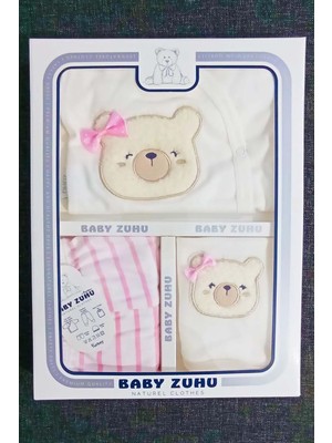 Tr Myzi Store Yeni Sezon Kutulu Ayıcıklı 5li Hastane Çıkış Seti Kız Bebek Yenidoğan Kıyaf