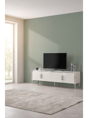 Enluso Alyans Ayna Krom LCD Tv Sehpası