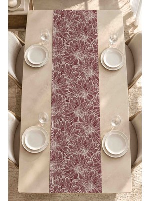 Luvis Store Burgundy Botanica Çiçekli Runner – Masa Örtüsü