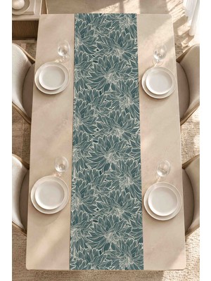 Luvis Store Blue Botanica Çiçekli Runner – Masa Örtüsü