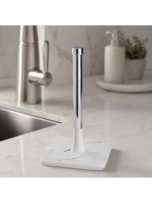 Elovias System Banyo Tezgah Üstü Hareketli Havluluk Mermer Desenli-Krom Renk (BA4016 053 R3-CR)