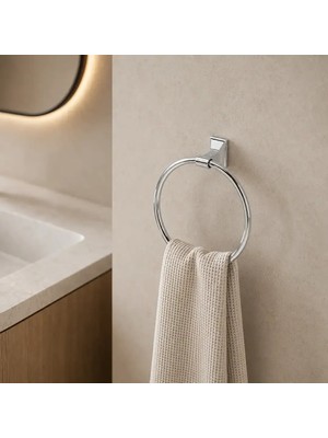 Elovias System Border Line Krom Renk Yuvarlak Havluluk (BA1002 005 CR)