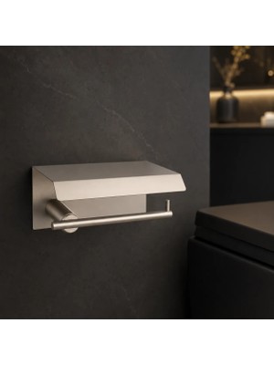 Elovias System Pro-Tech Kapaklı Tuvalet Kağıtlığı Saten Renk (BA1007 011 NBM)