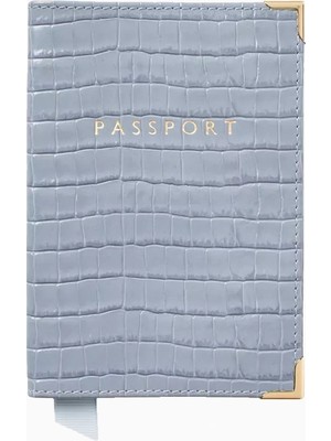 Aspinal Of London Timsah Desenli Patent Deri Pasaport Kılıfı