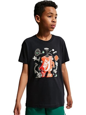 Nike Nıke K Nsw Tee Boxy Mlt Spt Çocuk Günlük Tişört IO1995-010 Siyah