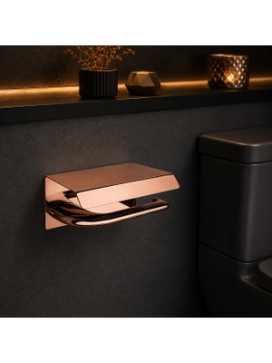 Elovias System Dorado Kapaklı Tuvalet Kağıtlığı Rose Renk (BA1020 011 RS)