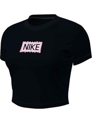 Nike Nıke W Nsw Nk Chllknt Crp Tee Flrt Kadın Günlük Tişört IV5481-010 Siyah