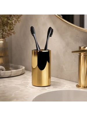 Elovias System Tezgah Üstü Diş Fırçalık Gold Renk (BA2004 007 GL)