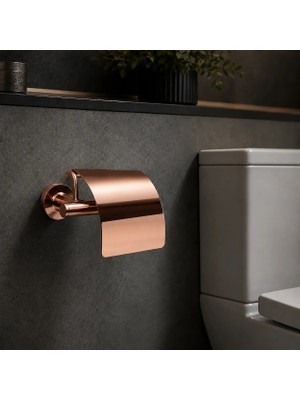Elovias System Hoop Kapaklı Tuvalet Kağıtlığı Rose Renk (BA1003 010 RS)