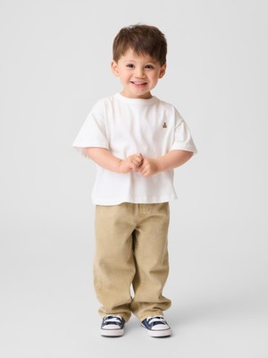 Gap Erkek Bebek Bej Pull-On Baggy Jean Pantolon