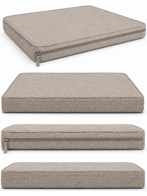 Keten Fitilli 53X46CM Sandalye Ölçüsüne Uygundur. 1 Adet Fermuarlı Yıkanılabilir Sandalye Koltuk Minder