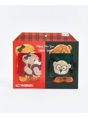 Lc Waikiki Yeni Sezon Yılbaşı Temalı Kadın Soket Çorap 2'li
