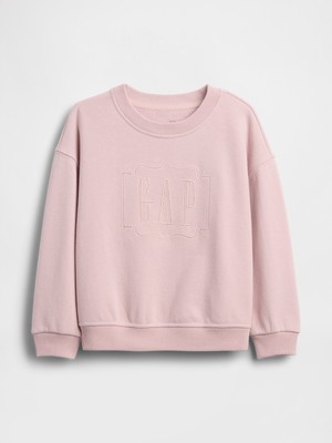 Gap Kız Bebek Açık Pembe Vintagesoft Havlu Işlemeli Logo Sweatshirt