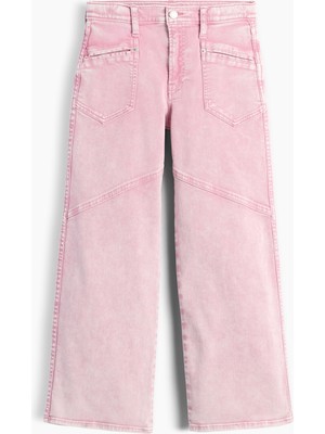 Gap Kız Çocuk Pembe Low Rise Stride Wide-Leg Jean Pantolon