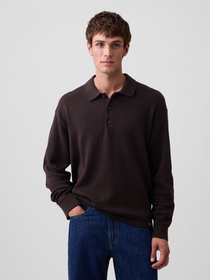 Gap Erkek Kahverengi Relaxed Polo Kazak