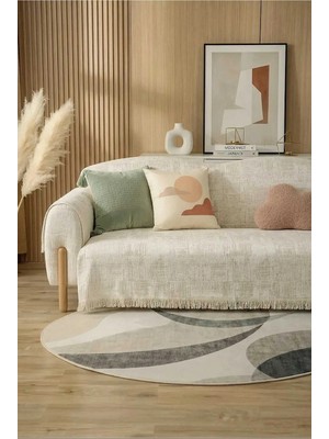 Modern Desenli Koltuk Örtüsü 180X220 cm Çekyat Örtüsü Oturma ve Sırt Kısmını Tam Kapatan Çok Amaçlı Örtü