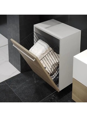 Elovias Starax Kapağa Monte Çamaşır Sepeti Antrasit Modül 40cm (S-8013-A)