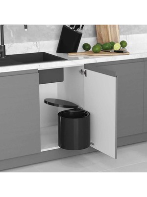 Elovias Starax 40 Cm Çöp Kovası Antrasit Renk Otomatik Kapak 10 Litre (S-2253-A)