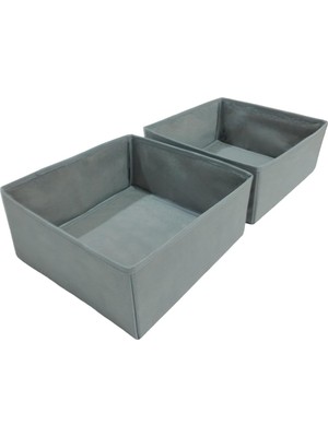 Tr 2'li Gri Çekmece Içi Düzenleyici Organizer Set - Çok Amaçlı Dolap Içi Kutu Seti (28 * 28