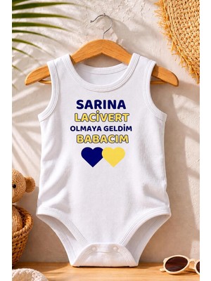 Tr Sarına Lacivert Olmaya Geldim Deddecim BASKILI%100 Pamuk Bebek Zıbını Atlet Badi