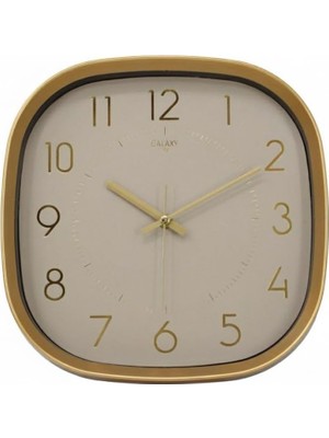 Tr Premium Serisi Abs Kasa Duvar Saati Oval 30 cm Gold Renkli Modern Kadran