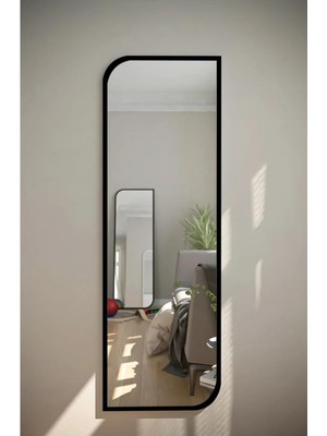 Tr Siyah Çapraz Oval Dekoratif Boy Duvar Aynası,siyah 40X120