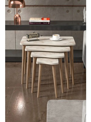 Maison Luré 4'lü Ahşap Zigon Sehpa