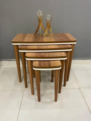 Maison Luré 4 Lü Lüx Ahşap Zigon Sehpa 4 Parça
