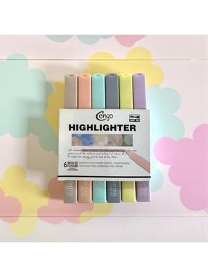 Tr Kare Tip 6 Lı Highlighter Fosforlu Kalem Morandi Serisi