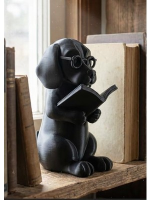 Tr Entelektüel Köpek Dekoratif Biblo - Kütüphane ve Çalışma Masası Aksesuarı - Modern Ev De