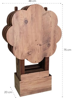 Maison Luré Falez Çantalı 4'lü Zigon Sehpa Seti 56 x 47 cm 4 Parça
