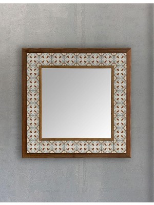 Tr Oscar Stone Decor Masif Çerçeveli Mozaik Taş Ayna 43 cm x 43 cm AYN4040-050