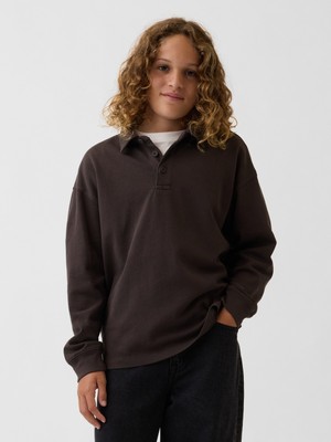 Gap Erkek Çocuk Kahverengi Heavyweight Relaxed Polo T-Shirt