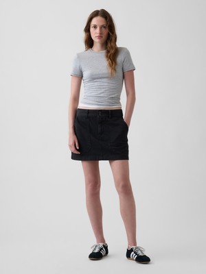 Gap Kadın Siyah High Rise Mini Utility Etek