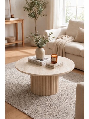 Maison Luré Çıtalı Bohem Yuvarlak Orta Sehpa 70 cm