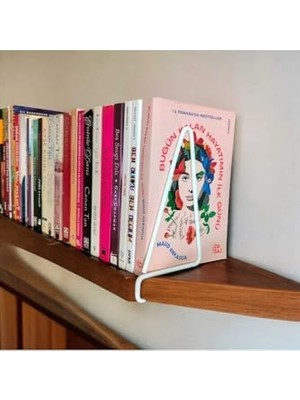 Ertürk Store Eceaksesuar Kitap Tutucu ve Metal Kitap Desteği 2'li Paket Beyaz