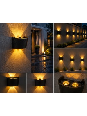 Econa ECN-21338 Amber Dış Mekan LED Aplik 4W 360 Lümen IP44 Siyah