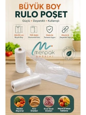 Ertürk Store Rulo Poşet (Manav) Büyük Boy - Hışır Atlet Poşet Market Poşeti